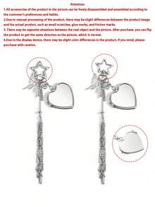 金属唇膏收纳吊坠，配有可替换不锈钢网袋，心形和星形唇膏盒钥匙扣，银色镂空蝴蝶吊坠，内置迷你镜子，时尚悬挂装饰，可用于存放润唇膏和化妆品，是手提包和钱包的时尚配饰，便携式化妆用品，适合女性、女孩、爱美人士和送礼佳品。 - 彩色 - 查看 9