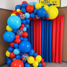 133pcs Carnival Circus Balloon Wreath Arch Set - Red, Blue, Yellow, Rainbow Colors With Confetti, Suitable For Birthdays, Weddings, Graduations, Anniversaries, Bridal Showers, Party Decorations - 彩色 - 查看 5