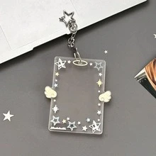 可爱星翼亚克力卡套 - 可爱透明证件卡套带钥匙扣 | 学生、办公及日常装饰卡套 - 彩色 - 查看 12