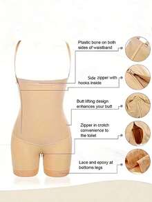Faja  Butt Lifting Shapewear Body Shaper For Women Tummy Control Panties With Hook Zipper Closure - Màu be - Xem 5