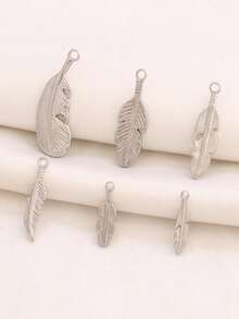 3个不锈钢叶子吊坠，适用于DIY珠宝制作，18K镀金植物吊坠珠宝配件