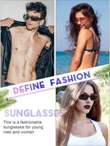 5pcs Unisex Fashionable Retro Fashion Glasses, Casual Everyday Wear - Multicolor - View 2