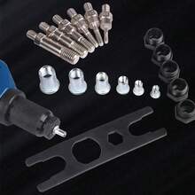 110pcs Labor-saving Hand Riveter Kits Fine Quality Simple Manual Rivet Machine Professional Riveting Tools Set - Negro - Ver 4