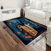 1pc 2D Flat A Camping-Themed Doormat Made From Soft Flannel Material, Perfect For Use In Kitchens, Bedrooms, Living Rooms, And Bathrooms.It Also Serves As A Decorative Item For Campers, Caravans, And Motorhomes, Making It A Great Gift For Christmas Or New Year - Multicolor - View 5