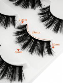 SHIDISHANGPIN 4pairs Pointed Cat Eye False Eyelashes - Black - View 3