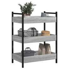 vidaXL Chariot de cuisine sonoma gris 50x30x70 cm bois d'ingénierie - Gris - Voir 5