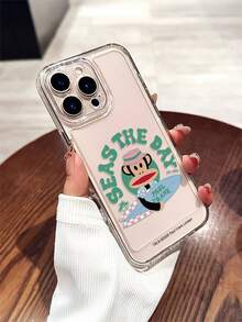 Official Licensed Paul Frank Transparent Space Phone Case, Full Coverage Shockproof Camera Protection With Monkey, Surfing Monkey, Coconut Tree & Letter Pattern, New Design Compatible With Iphone 13/14/15/16/17 Pro Max - Multicolor - View 3
