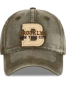 1pc Letter B Embroidered Baseball Cap, Unisex Couple Matching Style, BROOKLYN NEW YORK CITY Embroidered Hat - Multicolor - View 6