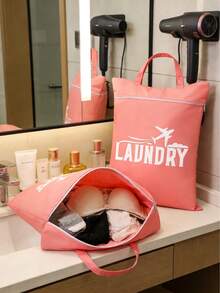 Large Capacity Laundry Bag - Adjustable Handle, Zipper Design, Washable, Suitable For Travel, Sports, Yoga, Gym And Outdoor Activities ,Travel Essential Bag - Multicolor - View 3