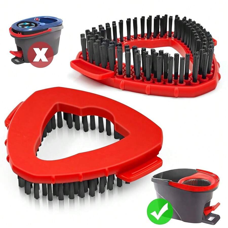 2 Pack Spin Mop Brush For O-Cedar EasyWring 1 Tank System, Mop Attachments Scrub Replacement Heads, Microfiber Triangle Hard Bristle Cleaning Brush Floor Scrubber For Bathroom Kitchen Wall - 1-坦克清潔刷(2個) - 查看 1