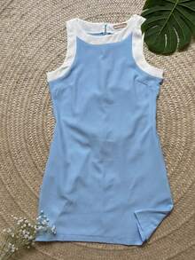 Women's Short Dress - 淺藍色 - 查看 1