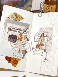 4pcs Time Scene Stickers, Suitable For Gifts, Office, Home, Marking, Labels, Classrooms, Entertainment Toys, Student Journals, Creative Retro Decoration Stickers - Multicolor - View 9