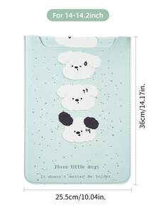 DANYCASE 13-14.2 Inch Cartoon PU Leather Laptop Sleeve Case, Suitable For IPad, HP Surface Notebooks - Cadet Blue - View 7