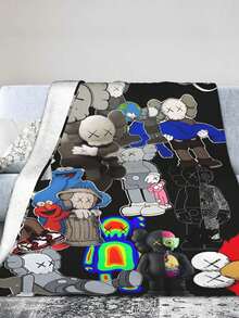 Kawss Kawaii Kaw  Blanket Super Soft Flannel Blanket Lightweight Warm And Comfortable Blanket Adult Gifts For All Seasons No Linting, Machine Washable - 黑色 - 查看 5