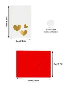 10张极简心形图案贺卡套装，优雅白色卡片搭配金色和红色烫金心形设计，简约爱情留言卡，适用于情人节、周年纪念日、婚礼、生日和日常祝福，现代浪漫空白留言卡，可用作礼盒内衬、信封填充物、派对回礼配件和贴心小礼物搭配。 - 10X7X0.1cm - 查看 11
