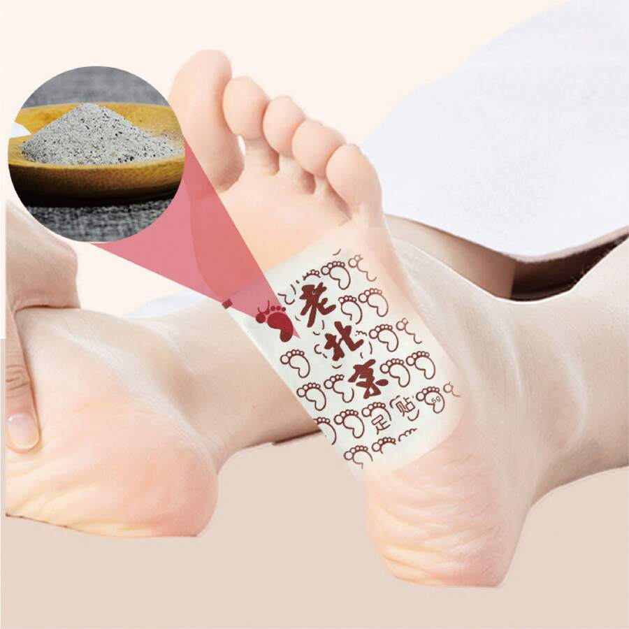 300片装深层清洁足部护理贴套装 - 传统北京足贴，天然竹醋姜粉成分，增强清洁和保湿效果，家用/办公冬季经济型足部按摩垫 - 圣诞礼物 - 本地仓库发货 - 白色 - 查看 1