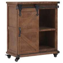 vidaXL Armoire de rangement Bois de sapin massif 64x33,5x75 cm Marron - Tabac - Voir 5
