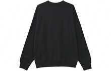 Nike Solo Swoosh Solid Color Logo Loose Crew Neck Long Sleeve Sweatshirt For Men, Black - Black - View 2