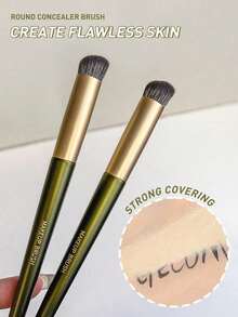 1 szt./2 szt. Pędzel do korektora z okrągłą, kątową końcówką, zakrywa blizny potrądzikowe, dolinę łez, cienie pod oczami, bez wchłaniania pudru, miękki pędzel do korektora i rozświetlacza, wielofunkcyjny, przenośny przyrząd kosmetyczny - Wielokolorowe - Zobacz 7