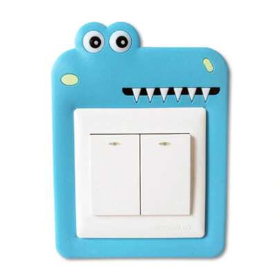  Haven Novelty Electrical Outlet Waterproof Switch Cover Sticker, Blue Shark Design Plug Socket Wall Protector For Home And Kids Rooms