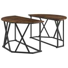 vidaXL Table basse Chêne fumé 80 x 80 x 42 cm - Tabac - Voir 3