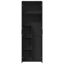 vidaXL Buffet haut noir 60x35x180 cm bois d'ingénierie - Noir - Voir 7