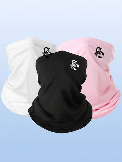 1pc/2pcs Scorpion Print Face Mask, Unisex, Soft & Skin-Friendly, Comfortable & Breathable, Suitable For Daily Outings, Cycling, Hiking, Adventure, Etc.