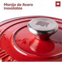 mhjULTRACHEF Olla de Hierro Fundido Esmaltado para Estufa y Horno Horno Holandés Cubierto de Hierro Fundido Dutch Oven Redonda Tamaño 24 cm Capacidad 3.8 Litros Rojosleeping Bags - 219237033 - Ver 4