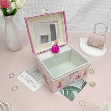1pc Pink Princess Castle Music Box, Made Of Paper Material With Princess High Heel Design, Can Be Used To Store Trinkets, Toys, Jewelry, Built-In Rotating Princess And Mirror, Bedroom/Living Room Decor, Suitable For Birthday, Wedding, Daily Gift, Party & Festival - Multicolor - View 7