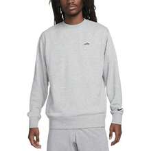 Nike Sportswear Men's Crew Neck Long Sleeve Sweatshirt With Embroidered Logo, Light Grey - Light Grey - View 4
