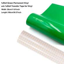 永久性乙烯基卷材套装 - 30 x 100厘米 多色永久性粘性乙烯基卷材 1 包 + 1 包转移胶带，兼容大多数切割机，易于使用，适用于派对装饰、贴纸、工艺切割、汽车贴花