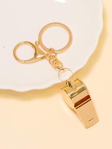 1个女士新款合金哨子钥匙扣，足球比赛哨子创意小礼物，DIY金属钥匙圈吊坠 - 彩色 - 查看 3