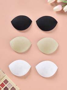 3pcs Thickened Breathable Underwear Pad Bra Cup Inserts Swimsuit Pads Breast Petals For Bras, Dresses, Bikinis - Multicolor - View 2