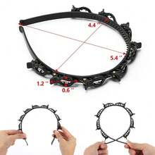 AcDesign 4 Pcs Headband With Clips, Professional Weave Bangs Hairstyle Hairpin Headband, Clip Headbands For Women (2Black And 2Red) - Màu đỏ - Xem 3