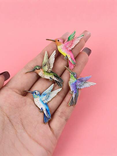 BMOR 1pc Enamel Hummingbird Brooch, Alloy Material, Animal Bird Lapel Pin, Women Jacket Suit Decor, Fashion Accessory