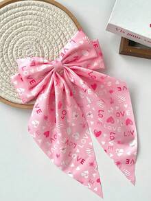 3 chiếc kẹp tóc nơ satin cỡ lớn dành cho Ngày Valentine, dành cho phụ nữ và bé gái - Kẹp tóc nơ satin đuôi dài mềm mại, hình trái tim màu hồng và trắng dễ thương, quà tặng hẹn hò, đám cưới đáng yêu, nơ hồng trắng ngày Valentine, phụ kiện đội đầu, phụ kiện Valentine, phụ kiện tóc cho phụ nữ - Nhiều màu - Xem 3