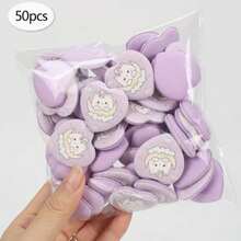 Printed Heart-Shaped Finger Sponges 5/10/20/50pcs, Beauty Makeup Sponge For Mixed BB Cream & Foundation Liquid Concealer Application. Especially Suitable To Cover Local Flaws And Blemishes On Eye Area, Nose Wings, Lip Corners With Precise Contouring
