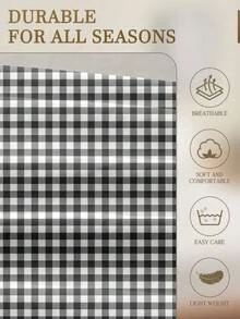 1件装时尚黑白格纹图案床笠，床垫保护套，情人节爱心床垫罩，床单，柔软透气，适用于各种尺寸的床——单人床、双人床、特大号床、大号床，深口袋设计，最大可达11.8英寸，透气防皱，提升睡眠质量，可机洗。返校季宿舍必备。 - 黑與白 - 查看 6
