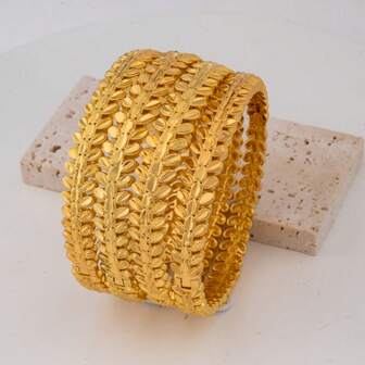 1件中东风格开口手镯，女士时尚首饰，奢华新娘配饰