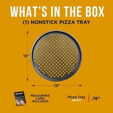 Non-Stick Pizza Pan With Holes - 13-Inch Perforated Pizza Crisper Carbon Steel Pizza Pan - 1 Round Pizza Trays - 黑色 - 查看 3