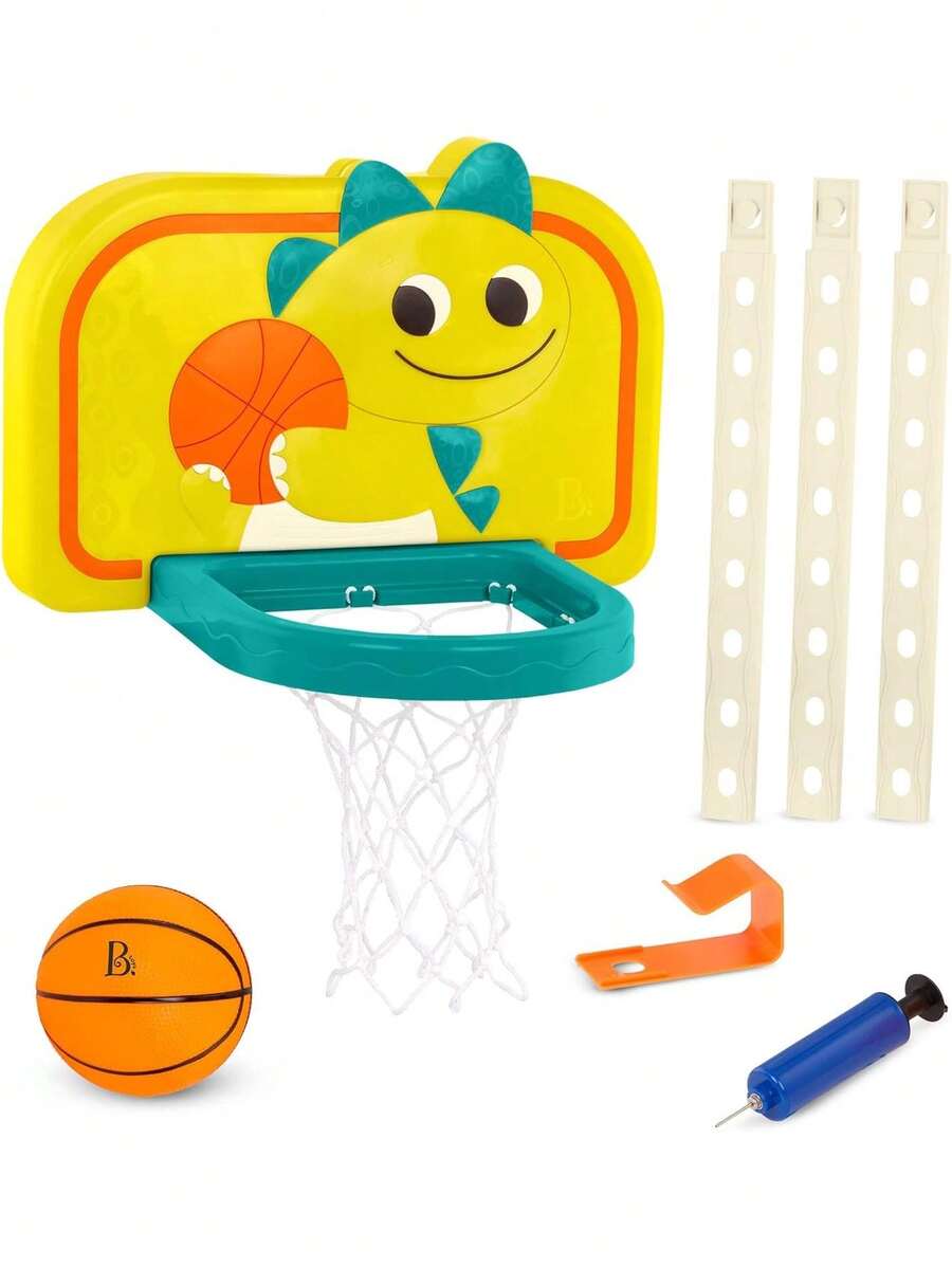 B. – Hanging Basketball Net – Adjustable Height – Mini Ball & Air Pump – Sports Toys & Active Play – 3 Years + – Dinosaur Dribbler,37856882 - Mostaza Amarilla - Ver 1