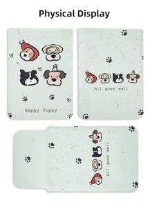 DANYCASE 13-14.2 Inch Cartoon PU Leather Laptop Sleeve Case, Suitable For IPad, HP Surface Laptops - Mint Green - View 4