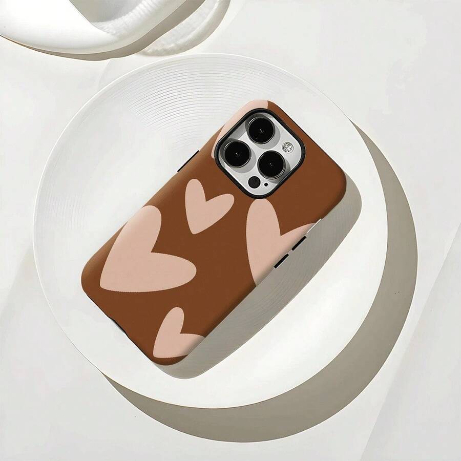 1 Funda Protectora 2 en 1 de Diseño de Moda de Corazón para el Día de San Valentín - Funda Protectora Duradera de Doble Capa, Resistente a Impactos, Compatible con iPhone 17, 16, 15, 14, 13, 12, 11, 8, 7, X, XS, XR, Plus, Air, Pro, Max, Mini, SE2, SE3, Regalo Perfecto de Año Nuevo para Amigos, Familia y Seres Queridos - Colores mixtos - Ver 1