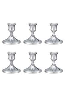 2/4/6/12 piezas Portavelas de cono, Dorado/Plateado, Adecuado para decoración de mesa, recepción de bodas, Navidad chimenea o decoración del hogar - Multicolor - Ver 15