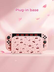 1个粉色爱心樱桃图案保护壳/保护套，兼容Switch 2 (2025)、Switch NS、Switch OLED、Switch Lite，Switch 2/Switch配件，全套包含收纳袋，Switch玩家的最佳礼物 - 彩色 - View 23