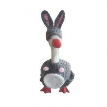 Easter Desk Goose Outfit For Mini Goose Statue Knitted Bunny Sweater And Hat Costume Set For Party Supplies - Dark Grey - View 4