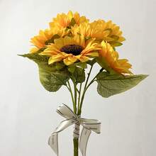 7 piezas de 27,5 cm de girasol realista, adecuado para manualidades DIY y decoración del hogar - Flores artificiales en floración para interiores/exteriores, se pueden usar para ramos de novia y decoración de mesa. Adecuado para decoración de verano, decoración del hogar, decoración del dormitorio, decoración de la casa, decoración de la sala de estar, decoración de la habitación, decoración de cumpleaños, decoración de bodas.