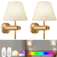 Cordless & Rechargeable Battery Powered Wall Lamp, 12RGB Wireless Charging Wall Light With Remote Control, Dimmable Wireless Wall Light, Magnetic Night Light Bulb For Bedroom, Living Room