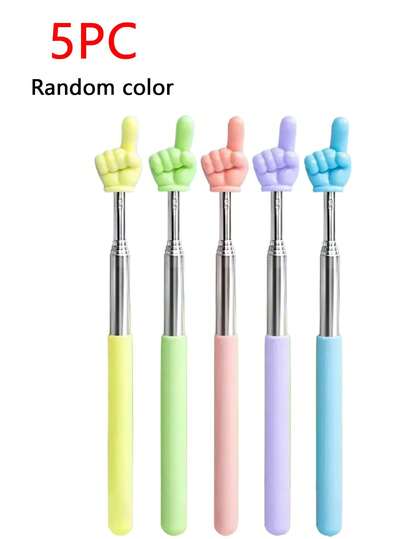 5pcs/Set Retractable Pointer Stick, Suitable For Classroom Teaching, Ideal For Teachers, Retractable Handheld Pointer, Retractable Reading Supplies, Birthday Gift (Random Color)