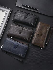 New Men's Business Long Wallet, Young Student Casual Stylish Phone Wallet, Clutch Handbag